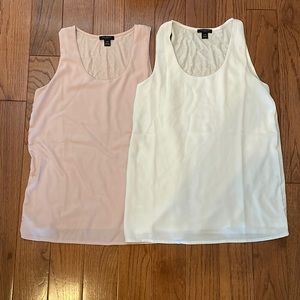 Size XXS Petite Ann Taylor Mixed Media Jersey Tank